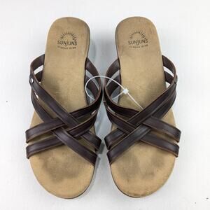 G.H. Bass Brown Sheila Wedge Sunjuns Sandals - Women's 10W